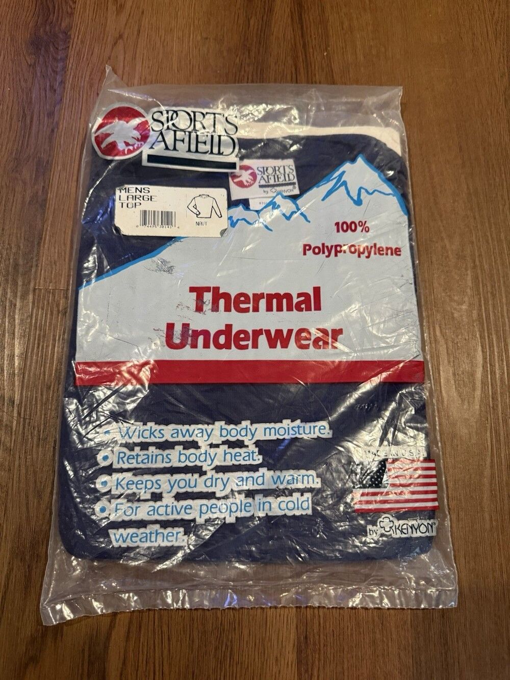 Sports Afield Men's Large Navy Long Sleeve Thermal Top Thermax USA